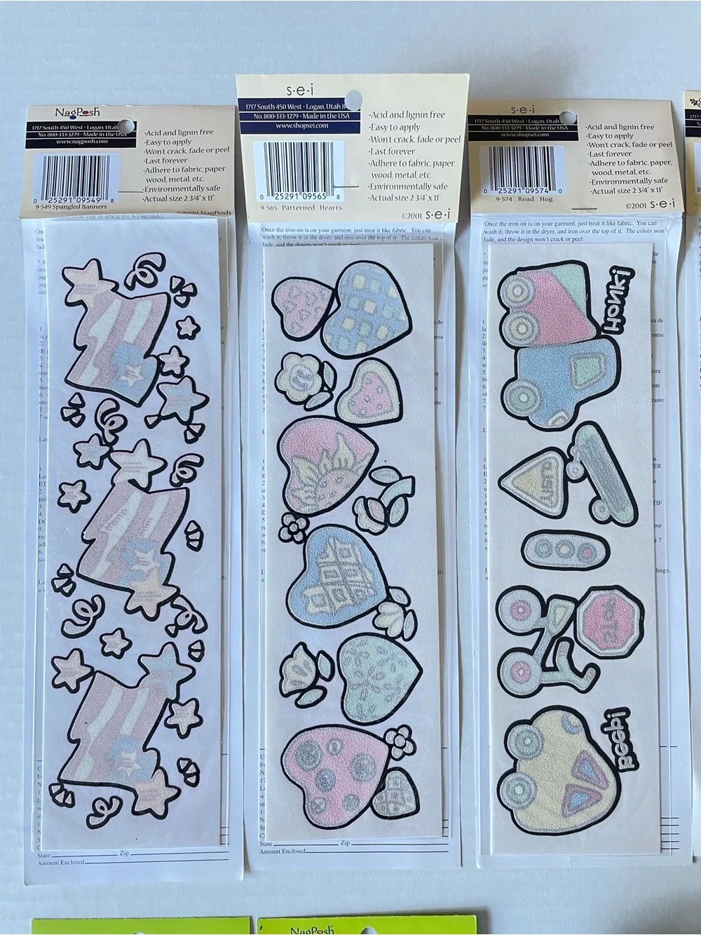NEW Lot of 10 Vintage Early 2000s Iron-Ons Y2K SEI Basics Crafting Sewing Kid